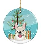 Caroline's Treasures Christmas Tree and French Bulldog Ceramic Ornament, Multicolor