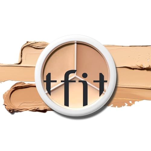 TFIT Multi-Use Pot Concealer - Triple Palette | High-Pigmented, Full Coverage & Crease-Proof | Korean Concealer for Dark Circles, Redness & Blemishes (01 Neutral, 0.52 Oz)