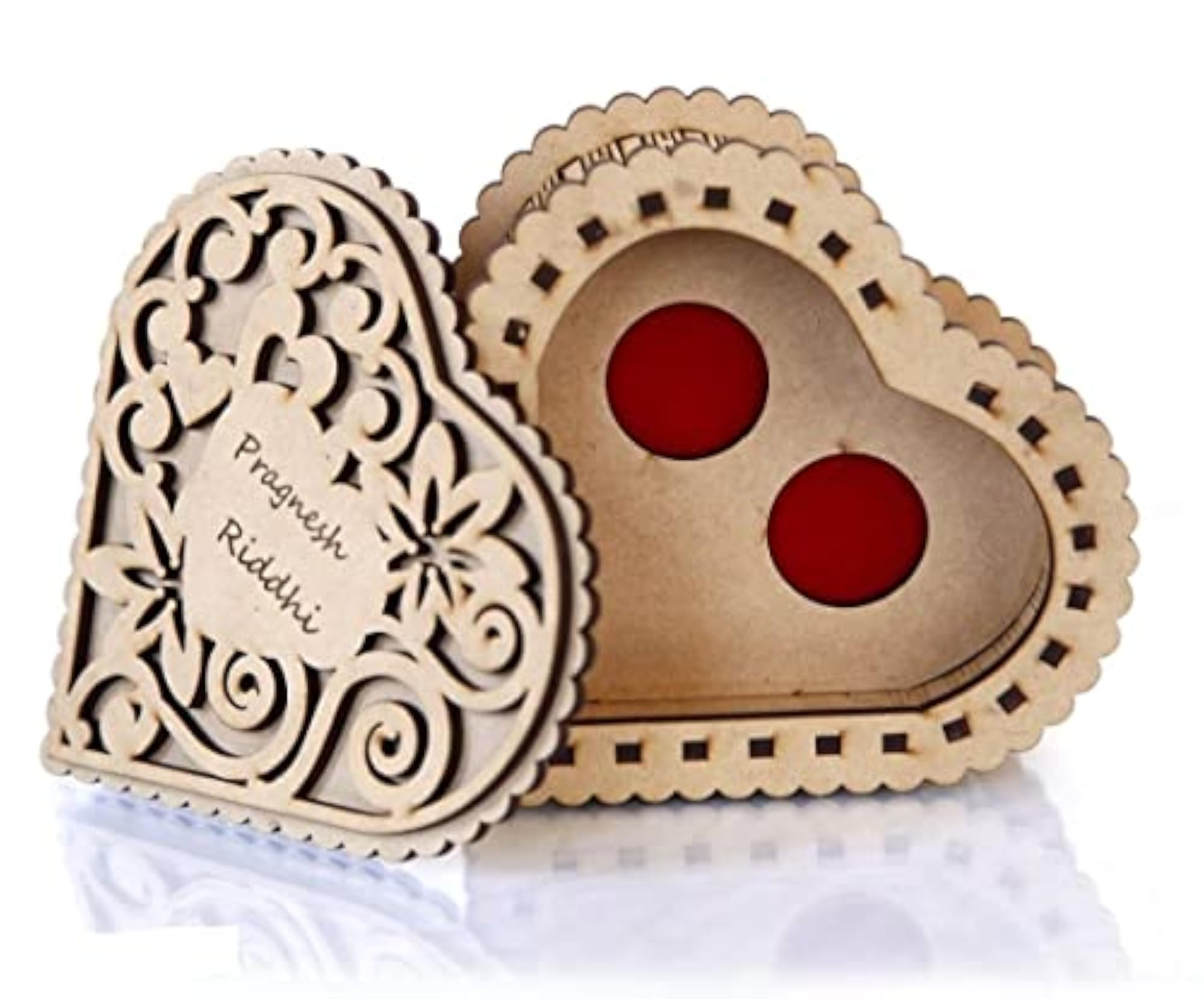 Premium MDF Wooden Ring Box with Soft Velvet Insert