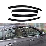 D&O MOTOR 4pcs Front+Rear JDM Smoke Sun/Rain Guard Outside Mount Tape-On Window Visors Compatible wi
