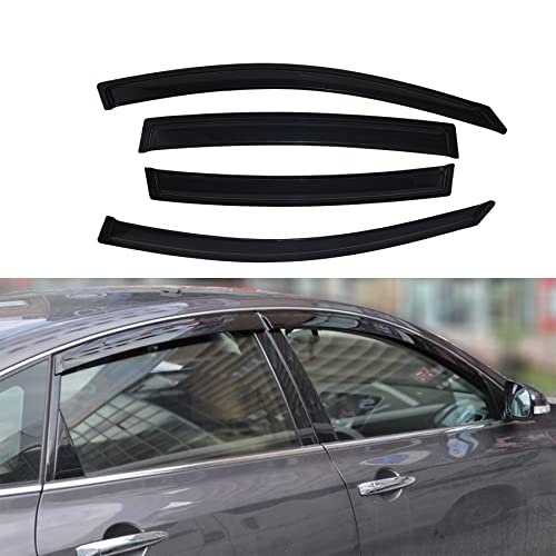 D&O Motor 4Pcs Front+Rear Jdm Smoke Sun/Rain Guard Outside Mount Tape-On Window Visors Compatible With 07-12 Altima 4-Door Sedan #TOP9
