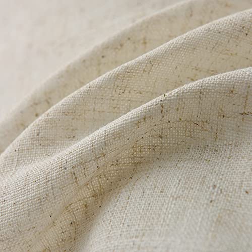 Valea Home Linen Curtains Panel 84 Inch Long Light Filtering Rod Pocket Crude Drapes For Bedroom Living Room Farmhouse Window Treatment Panels, Natural, 1 Panel #TOP3