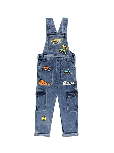 Image of KiddoPanti Unisex Denim Dungaree Pant With Cargo Pockets