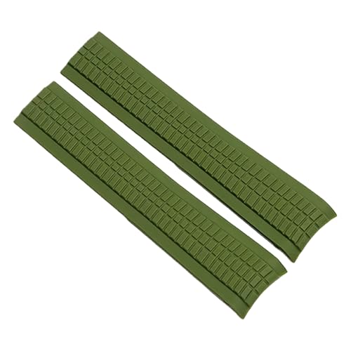 ROUHO 21mm Caucho Banda Reloj Extremo Curvo Interfaz Suave Impermeable Repuesto Correa Reloj para Patek Philippe Aquanaut-Verde ROUHO 21mm Caucho Banda Reloj Extremo Curvo Interfaz Suave Impermeable Repuesto Correa Reloj para Patek Philippe Aquanaut-Verde