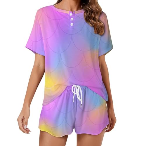 Pyjama pour femme ensemble de nuit court en tissu léger d'été