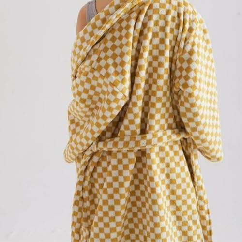 Beach Striped Bathrobe, Vintage Aesthetic 100% Cotton Robe, Unisex Luxury Soft Ultra Absorbent Spa Bath Robe3