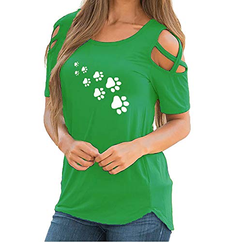 LANSKIRT_Blusa de Fiesta de Mujer Elegantes Camisa de Verano Mujer Corto Camiseta de Manga Corta con Estampado de Mangas Cortas para Mujeres en Verano Tops Blusa t Shirt