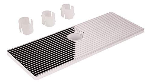 AquaSu Étagère pour barre de douche | Étagère de douche 25 x 9,5 cm | Pour barres de douche de Ø 18, 20, 22 ou 25 mm | Plastique | Chromé | 72372 5 Cover