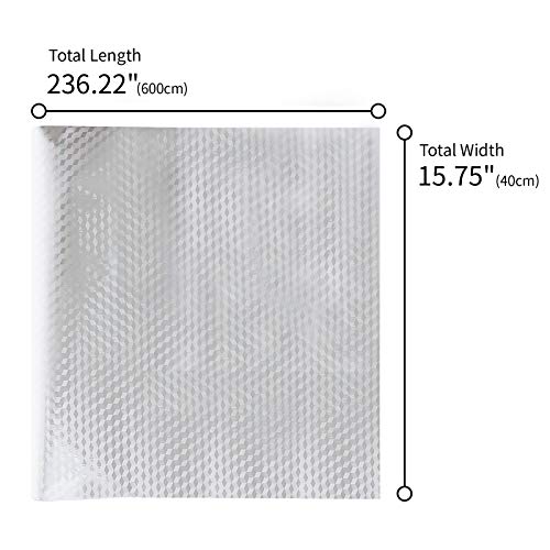 Veelike 15.7''X236'' Kitchen Oil Proof Waterproof Sliver Wall Sticker Roll Backsplash Wallpaper Aluminum Foil Contact Paper Self Adhesive Peel And Stick For Shelf Liner Drawer Counter Top Refrigerator #TOP1