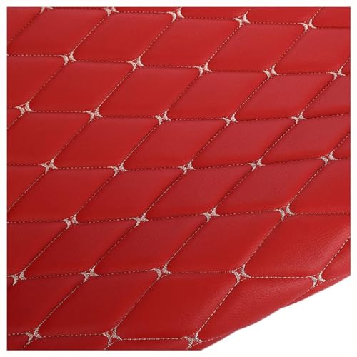 Simili cuir piqué de luxe rouge pour capitonnage élégant de voiture et canapé (1,6x4m)