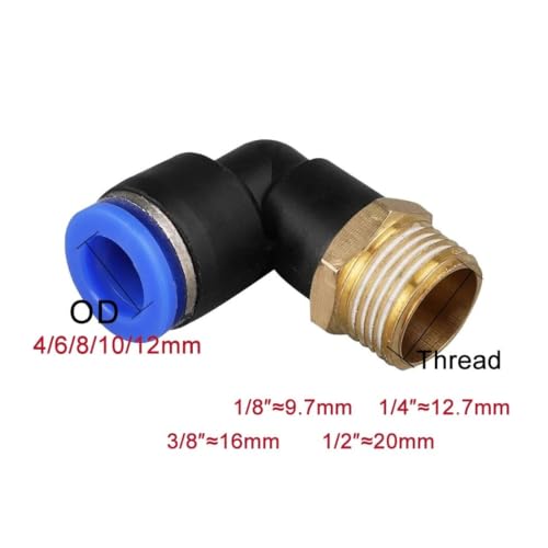 Conector de aire neumático 4mm a 12mm con rosca macho para tubería 3