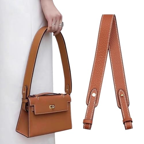 jiesinlov Genuine Leather Shoulder Bag Straps Replacement for Picotin Handbags (Gold Brown-S)