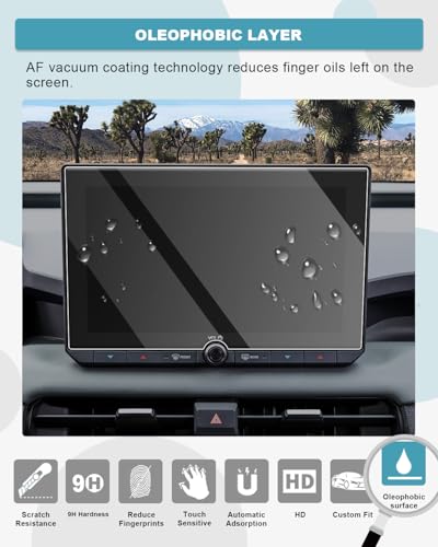 Image of CDEFG 2Pcs 2026 RAV4 Screen Protector for 2026 Toyota RAV4 10.5-inch Touchscreen (LE /SE /XLE Premium /Woodland), Tempered Glass (10.5 inch Navi & 12.3 inch Dash) 2026 RAV4 Hybrid Accessories 9H