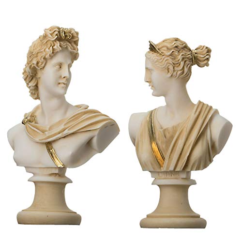 Artemis e Apollo Busto Statue Greche Figurina di