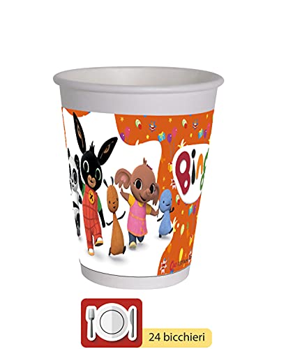 Ciao- PartyY5017 Tafelset Bing 24 personen (112 stuks: 24 papieren borden Ø23cm, 24 papieren borden Ø20cm, 24 plastic… - Image 6