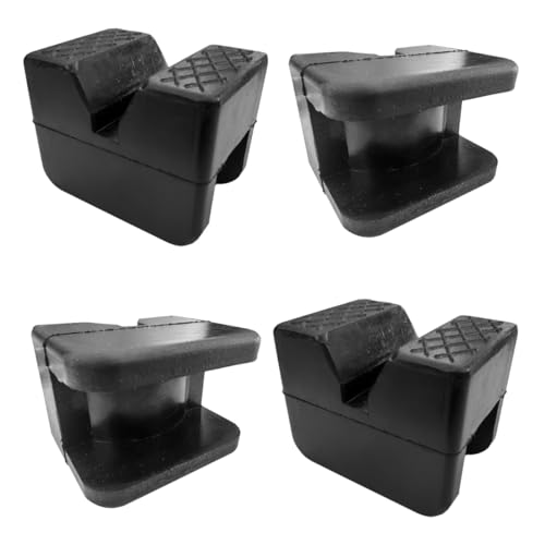 Image of Jack Pad Adapter, Rubber Floor Jack Stand Pads, Universal Heavy Duty Slotted Frame Rail Pinch Weld Protector (4Pcs)