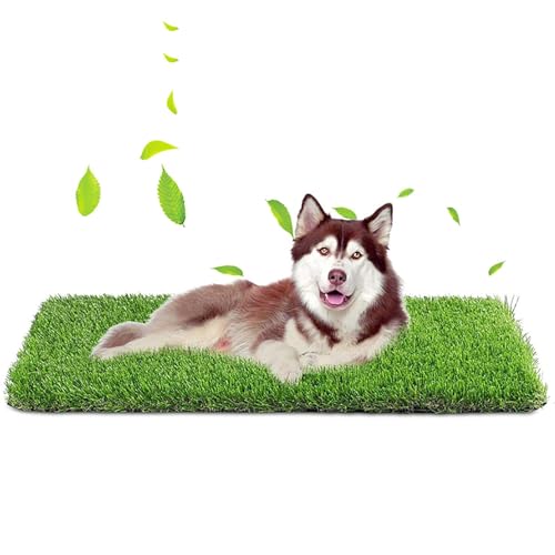 Almohadillas de césped para perros con diseño grueso, realista y agujeros de drenaje fluido 2