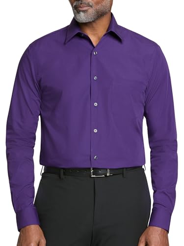 Image of Van Heusen Men's Poplin Regular Fit Solid Point Collar Dress Shirt