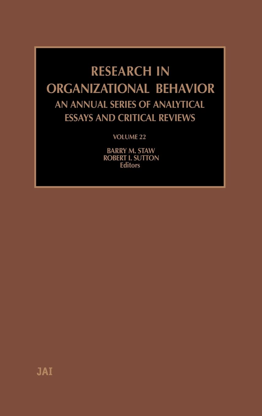 Research in Organizational Behavior (Volume 22)