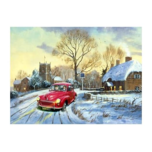 Morris Minor 1960s Christmas Card