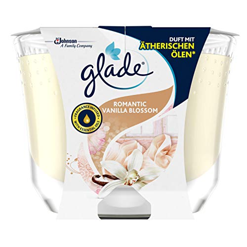 Glade (Brise) Langanhaltende Duftkerze im Glas, Romantic Vanilla Blossom, bis zu 39 Stunden Brenndauer, 1er Pack (1 x 224g)