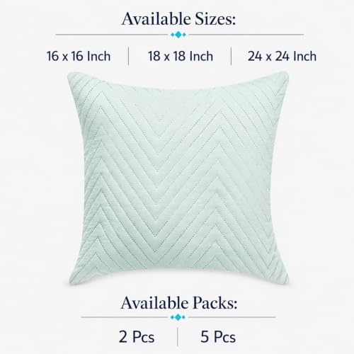 Image of RD TREND UltraSonic Microfiber Cushion Covers, 60 x 60 cm /24 x 24 inches, Set of 5, 250 TC,Back Zipper (Peista Green)