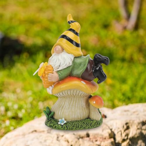 Statue de gnome extérieur en résine robuste et haute finition