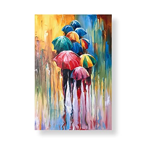 Tableau pluie colorée art abstrait 60x80cm pour déco salon moderne - 4