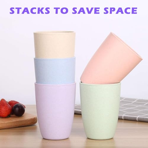 PALUDO 10 Pack Unbreakable Reusable Drinking Cups, 350ml Plastic Tumblers Drinking Cups Set for Kitchen Picnics Outdoor Parties Travels - Dishwasher and Microwave Safe - 5 Colors - Image 3