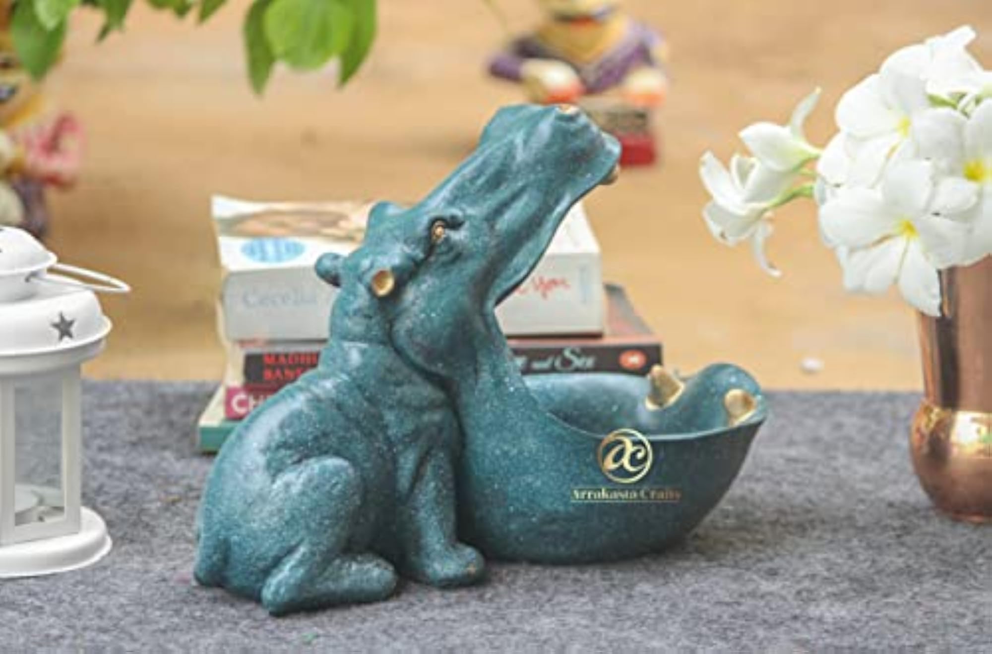 Handcrafted Resin Big Mouth Hippopotamus Showpiece