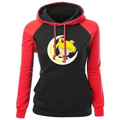 Sudadera con Capucha de Color en Contraste para Mujer Sailor Moon Top
