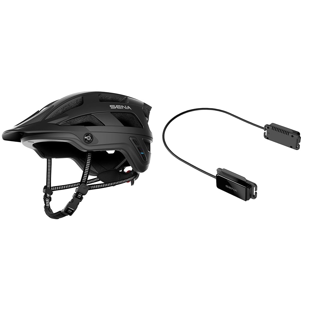 Sena Adult M1 Mountainbike Helm, Matt-schwarz, L & pi, Universal Bluetooth Intercom Headset, passend für die meisten Rad- und Multisporthelme, Schwarz Sport & Freizeit