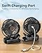 FrSara USB Battery Powered Clip on Fan, Portable Small Fan with USB TYPE-C Charging, 3 Speeds Strong Airflow, with Sturdy Clamp, Quiet Desk Fan, Ideal for Bedroom Office Desktop Treadmill, Black