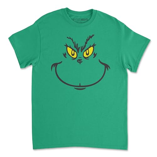 Unisex Christmas Face T-Shirt for Adults Holiday Crewneck Short Sleeve Smiley Graphic Cute Vacation Tee