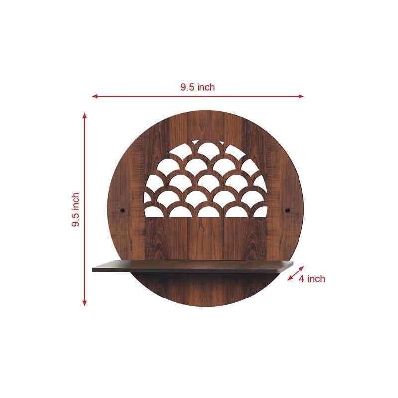 Rellon Industries Wall Mounted Shelf for Living Room Stylish MDF Floating Shelf, Freestanding for Living Room, Bedroom, Kitchen - Easy Assembly, Set of 4((Round Shelf) 4