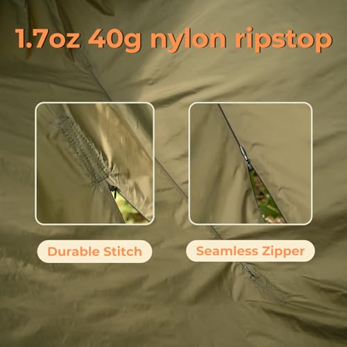 Onewind-Camping-Hammock-Ultralight-Portable-Hammock-with-Adjustable-Ridgeline-Outdoor-Hammock-20D-Ripstop-Nylon-with-2-12Ft-Tree-Strap-Ideal-for-Camping-Hiking-Backpacking