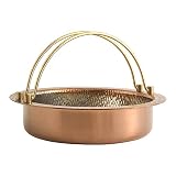 Sukiyaki - Cacerola de acero inoxidable 304 estilo japonés Shabu Hot Pot 20 cm – 30 cm, fondue de queso, sopa, utensilios de cocina, olla colgante comercial para pasta ramen, albóndigas (20 cm, dorado