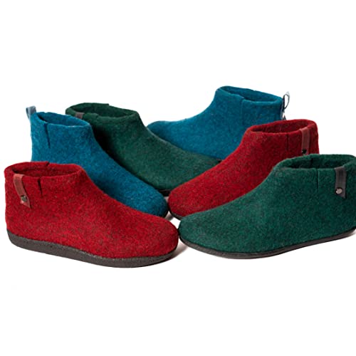 Womens Handmade Wool Boot Slippers with Rubber or Leather Outsole3