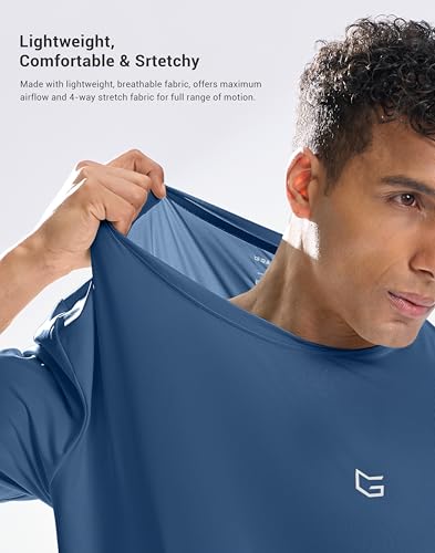 Image of G Gradual Men's Sun Protection Swim Shirt UPF 50+ Rash Guard Short Sleeve Quick Dry Water Hiking Workout Shirts for Men