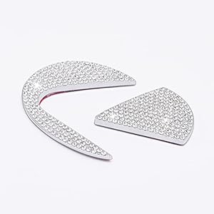1797 for Lexus Emblem Accessories RX ES GS LX RC Bling Steering Wheel Logo Cover Stickers Decals for Women Men Crystal Silver Pack of 2
