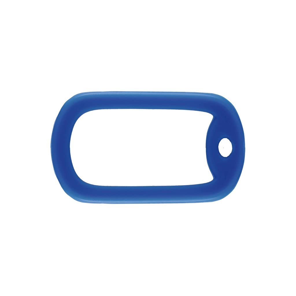 CMJ 2 x British US Army Military Style BLUE Rubber Dog Tag RECTANGLE Silencers UK SELLER