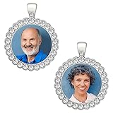 Bridal Wedding Bouquet Photo Charm Silver Rhinestone Photo Charm Pack of 2 with Resizing Software