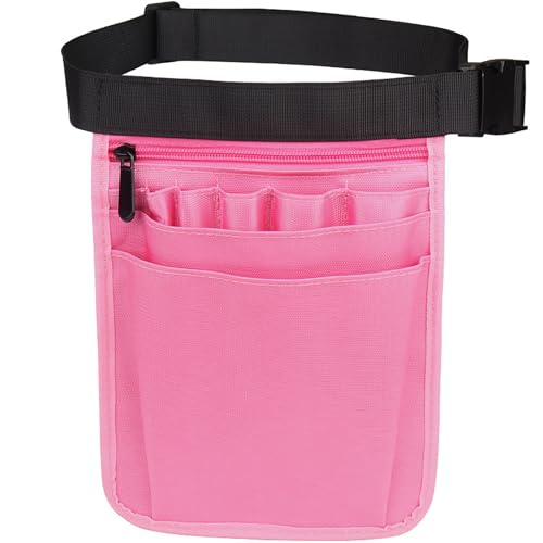 BGOBTY Riñonera de Enfermera,Réglable Riñonera Enfermera,Bolsa de Herramientas Multifuncional,avec ceinture réglable,sac banane multifonctionnel pour hommes et femmes (Rosa)