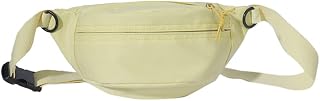 GANYKQ Riñonera unisex para mujeres y hombres, con correa ajustable, pequeña bolsa cruzada de color sólido, Amarillo
