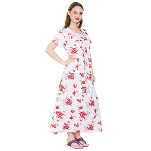 Image of Women's Cotton Nighty Night Gown Multicolore /Cotton Nighty for Pregnant Ladies /Women Night Gowns for Day Wear /Night Wear (Multicolour)(Available Sizes XL & XXL)