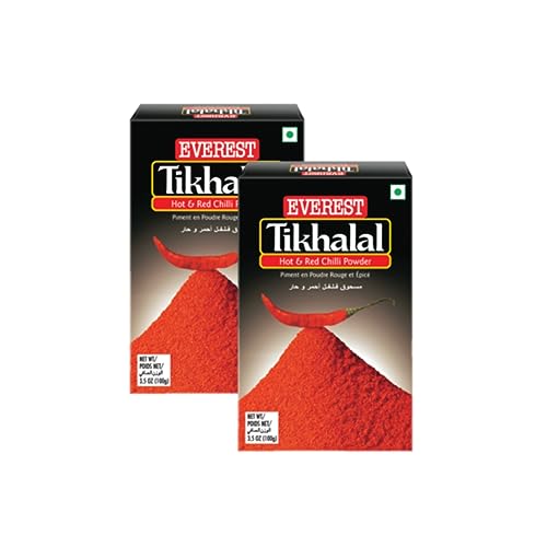 Everest Various Seasoning Masala Powder - A Mixture of Spices Adds Taste - Aromatic & Enhances the flavor of the meal - Simplifies & Speeds Up The Cooking Process (Tikha Chilly Powder 100g, Pack of 2)