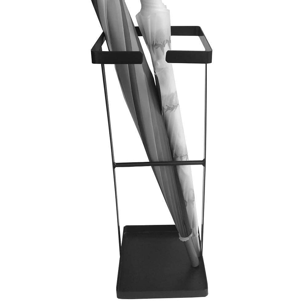 Porte-parapluie support de vidange amovible cadre en métal autoportant noir