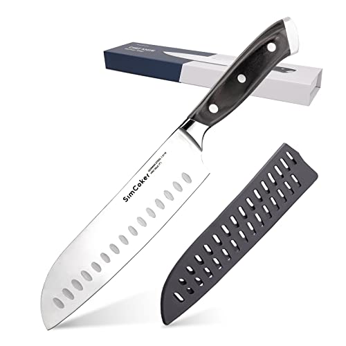 SimCoker Santoku Knife 7 Inch Ultra Sharp Kitchen Knife, German HC