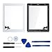 Dazone Écran Tactile Complet Numériseur pour iPad 2 avec Bouton Home Puce IC Câble Flexible Adhésif Outils Blanc