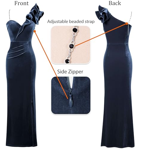 Image of VFSHOW Womens Ruffle One Shoulder Formal Prom Gala Maxi Dress Evening Gown
